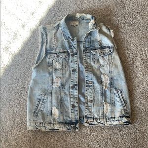 Women’s distressed denim vest